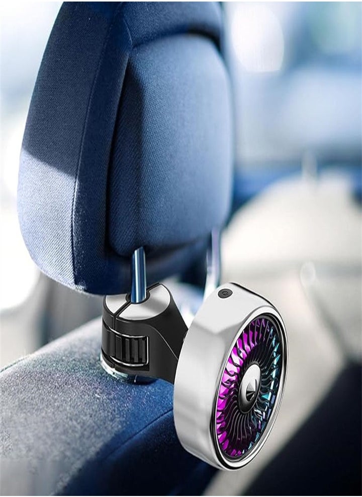 Generic - Car fan, suitable for back seat babies and pets, adjustable wind speed, with LED gradient light - Image 1