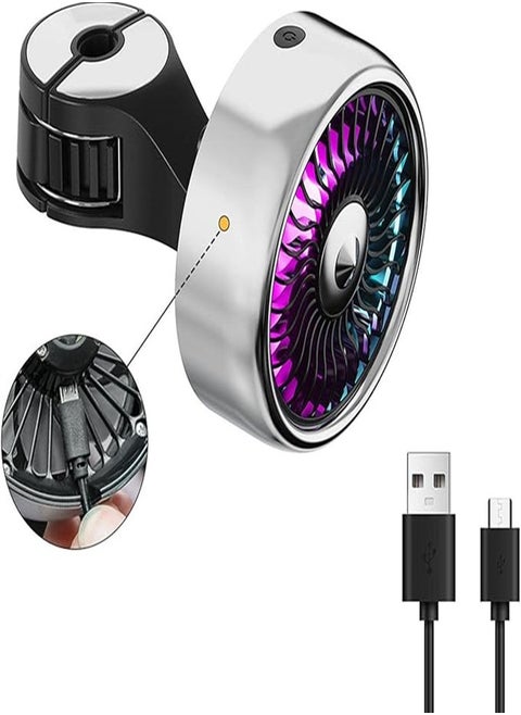 Car fan, suitable for back seat babies and pets, adjustable wind speed, with LED gradient light