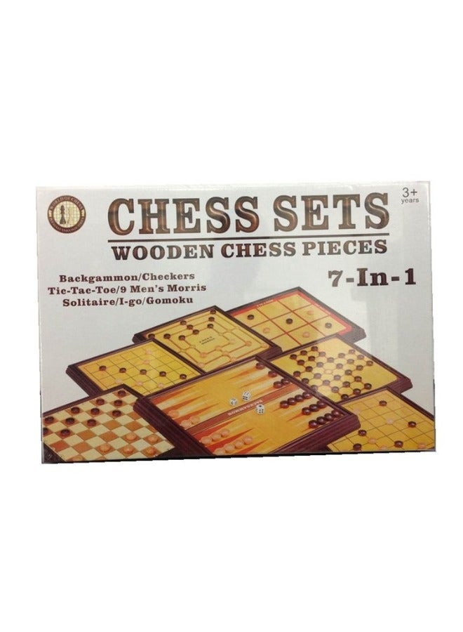 7-in-1 Wooden Chess Set Table Games for Leisure And Entertainment - Image 2