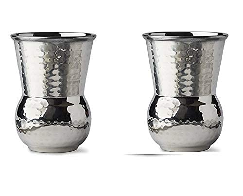 NJ OVERSEAS NJ Moroccan Stainless Steel Hammered Tumblers 400 ml, Napa Style Tumbler, Mughlai Glass Hammered for Cocktail and Beverages Soft Drinks Handcrafted - Image 4