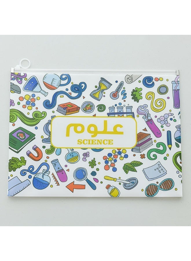 Zipper File Bags, Waterproof Plastic Mesh Pouch for Office School, Board Game Storage Bags ,different lessons pattern6pcs  per pack - Image 3