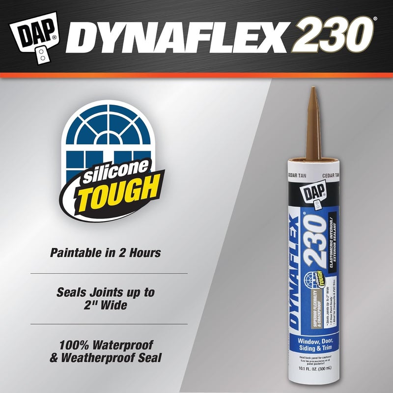 DAP DYNAFLEX 230 Brown Sealant - 10.1 oz Premium Elastomeric Latex Sealant for Windows, Doors, Siding & Trim - Image 2