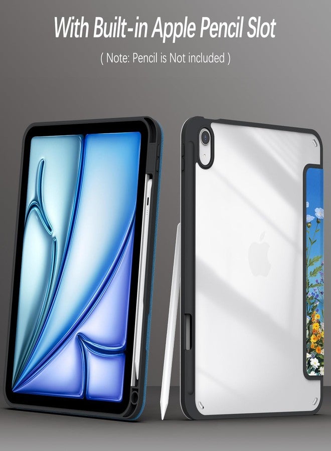Xkladz جراب Xkladz لجهاز iPad الجيل العاشر 10.9 بوصة 2022، جراب مع حامل قلم، غطاء خلفي شفاف، تصميم أنيق وجذاب للنساء والفتيات والفتيان، خاصية التشغيل/الإيقاف التلقائي، بنقشة زهور برية A - Image 2