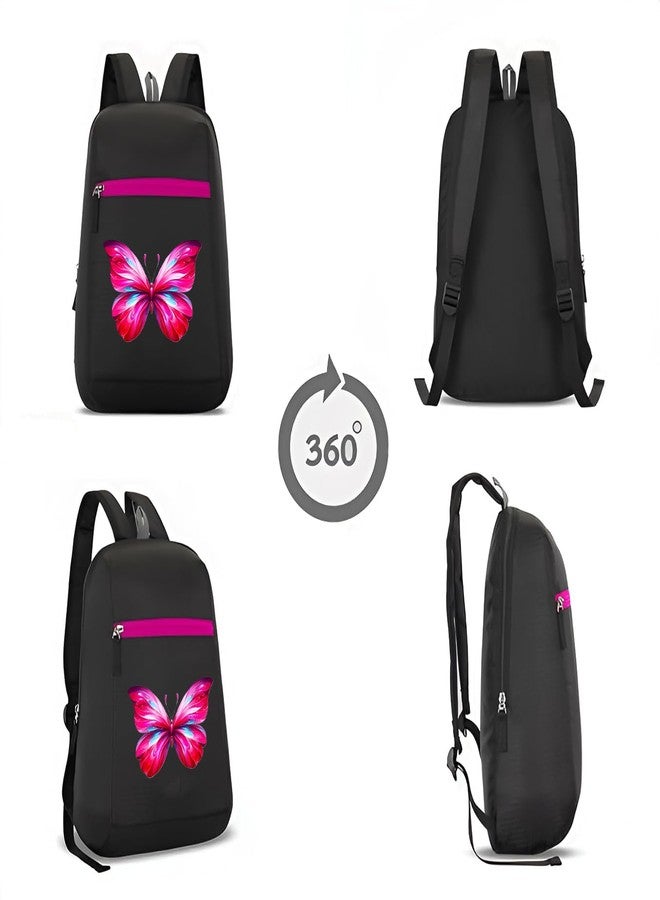 H-Hemes Small Backpack Lightweight, Durable, Everyday Use Small Backpack for Travel, Gym, and Outdoor Activities 11L Backpack (Black & Pink) - Image 5