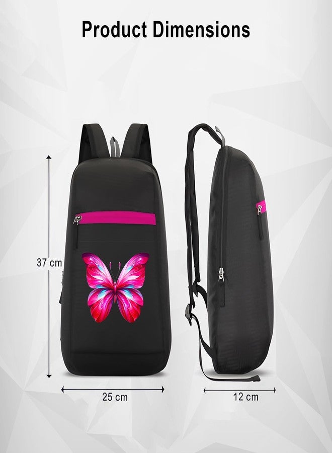 H-Hemes Small Backpack Lightweight, Durable, Everyday Use Small Backpack for Travel, Gym, and Outdoor Activities 11L Backpack (Black & Pink) - Image 4