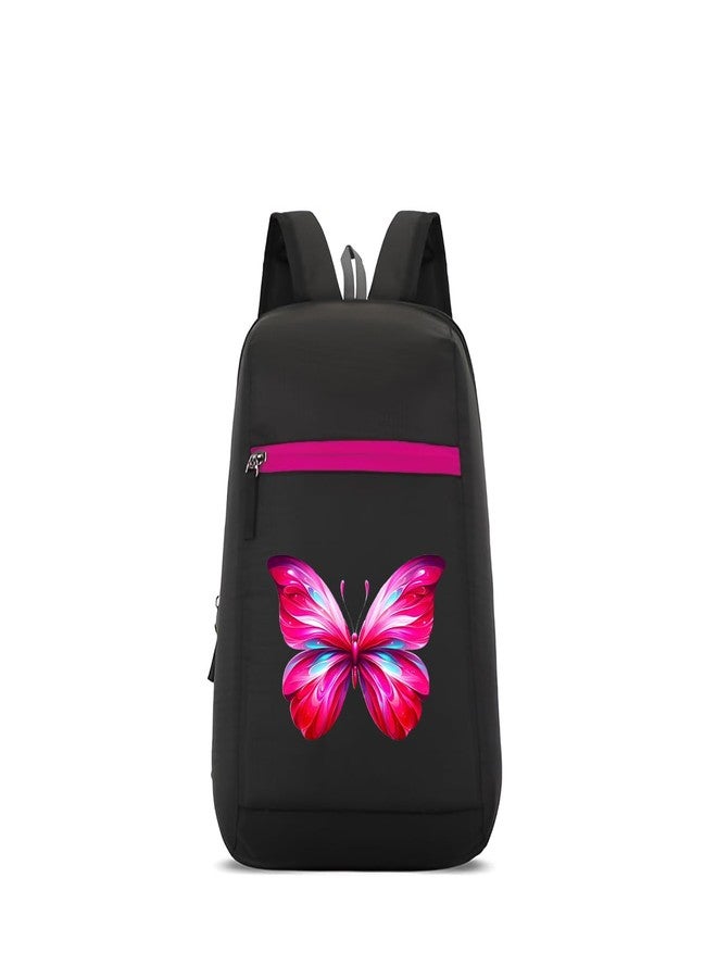 H-Hemes Small Backpack Lightweight, Durable, Everyday Use Small Backpack for Travel, Gym, and Outdoor Activities 11L Backpack (Black & Pink) - Image 2
