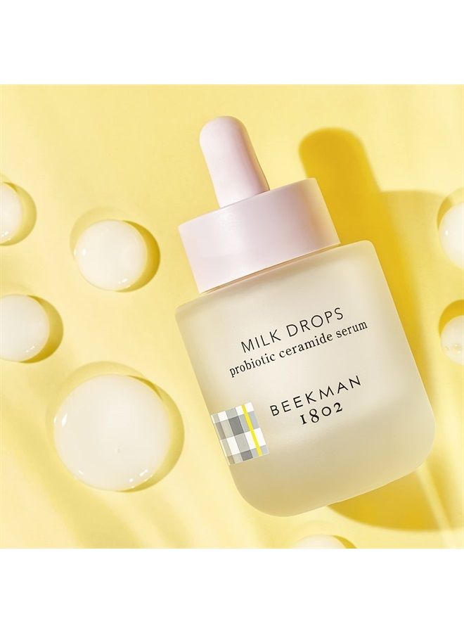 Beekman 1802 Milk Drops Ceramide Serum - 0.5 oz - Hydrating Face Serum with Hyaluronic Acid, Squalane Oil & 100% Natural AHAs & BHAs - Cruelty Free - Image 2