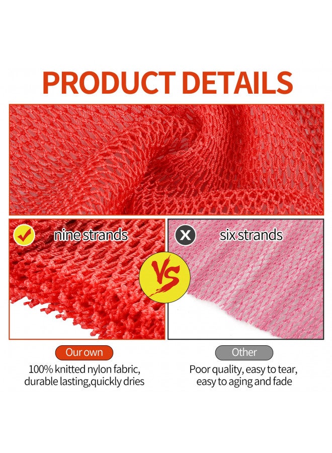 AbuQ 2 Pieces African net Sponge for exfoliating,African exfoliating net, African wash net, African Ghana Sapos scrubbing washcloth rag for Smoother Skin and Daily use (Pink Green) - Image 3