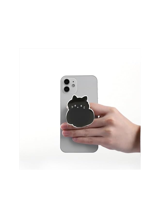 Green Tiger Cute Phone Grip, Adorable Acrylic Holder, Collapsible Stand, Holder Stand,Firm Grip and Comfortable Viewing, Mobile Phone Holder for Smartphone (Black Cat) - Image 2