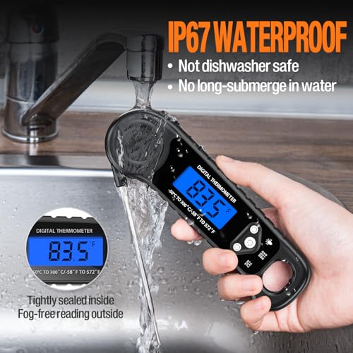 AMMZO Meat Thermometer Digital, Instant Read Food Thermometer for Cooking Deep Fry BBQ Oven Grill Smoker Roast and Candy Thermometer, Stocking Stuffers Gifts for Men Women - Image 3