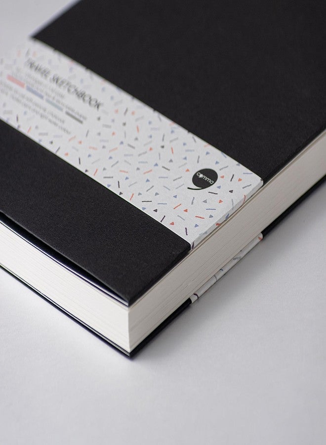 كوما دفتر رسم كوما للسفر | مقاس A4 | 128 صفحة | 130 غرام/م²، لون طبيعي، ورق خالٍ من الأحماض وقابل لإعادة التدوير | أسود - Image 2