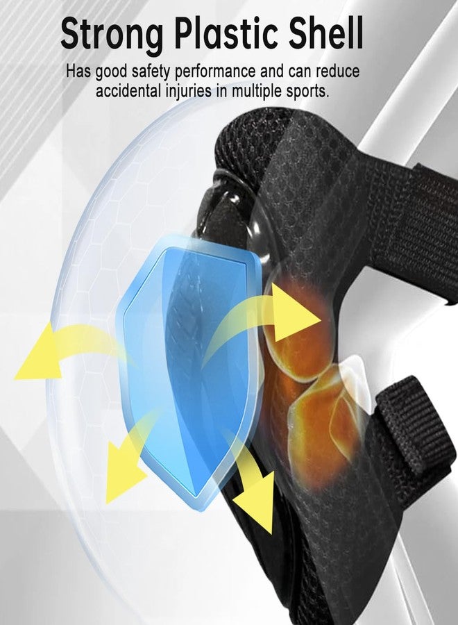 ericotry Adults Teens Unisex Adjustable Knee Elbow Wrist Braces Protective Pads Set for Skateboard Cycling Roller Skating and Other Outdoor Sports Safety Protective Gear Pads Guards Set (Black) - Image 4