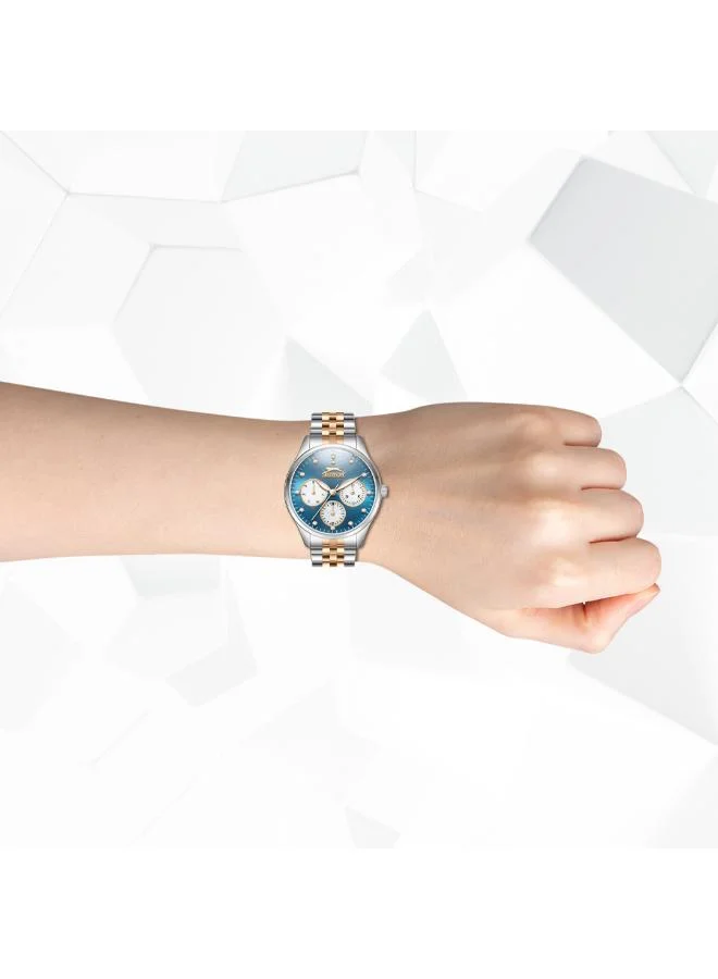 Slazenger Women's Multi Function Display Watch With Silver/Rose Gold Metal Strap - SL.9.2404.4.06