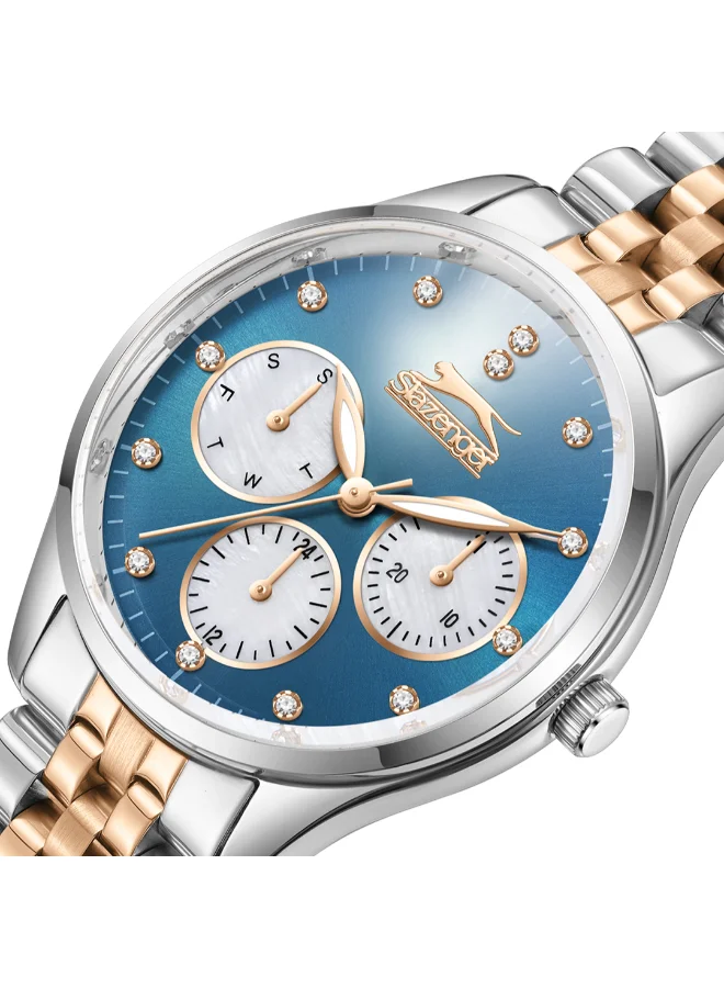 Slazenger Women's Multi Function Display Watch With Silver/Rose Gold Metal Strap - SL.9.2404.4.06