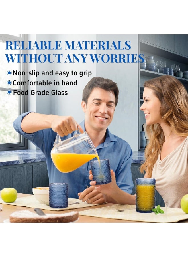 Textured Soda-Lime Glass Tumblers, 360 ml/12.1 oz, Set of 6 - Image 3