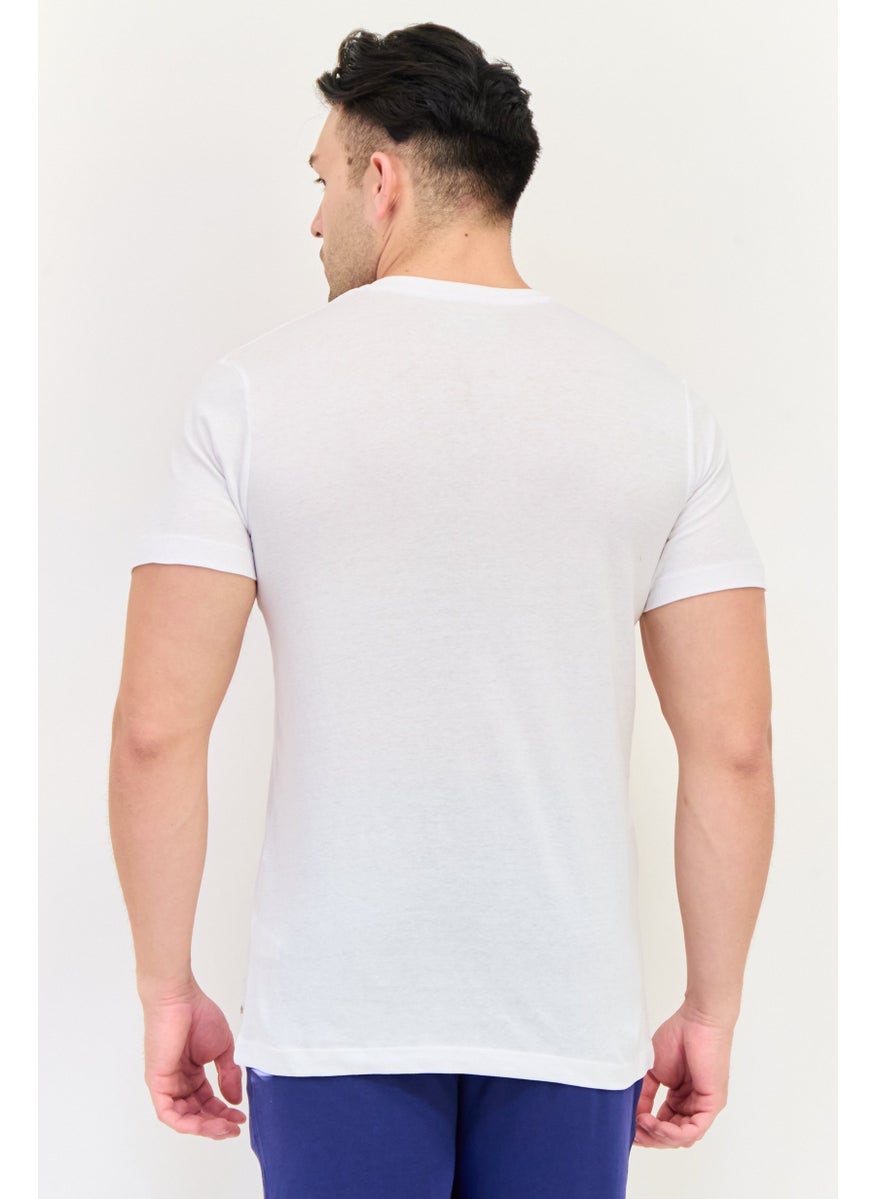 Sergio Tacchini Men 2 Piece V Neck Short Sleeve Undershirt, White  - Image 3