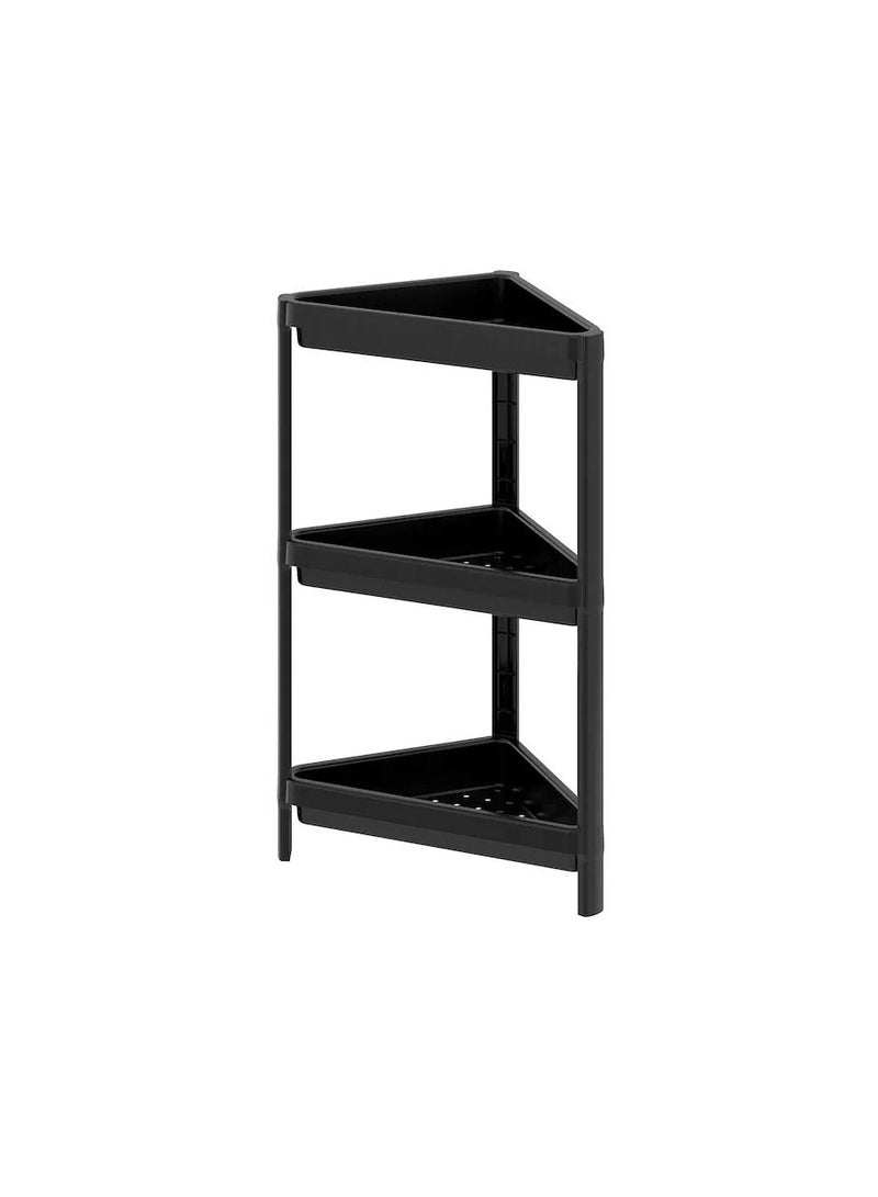 Corner shelf unit, black33x33x71 cm - Image 1