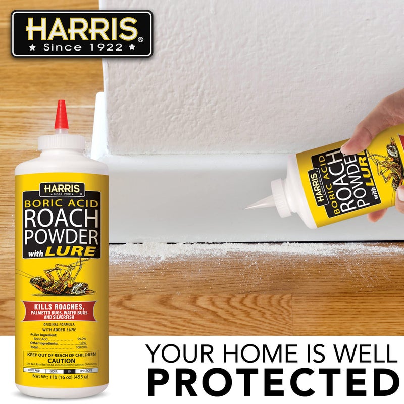 HARRIS Boric Acid Roach and Silverfish Killer Powder w/Lure for Insects (16oz) - Image 5