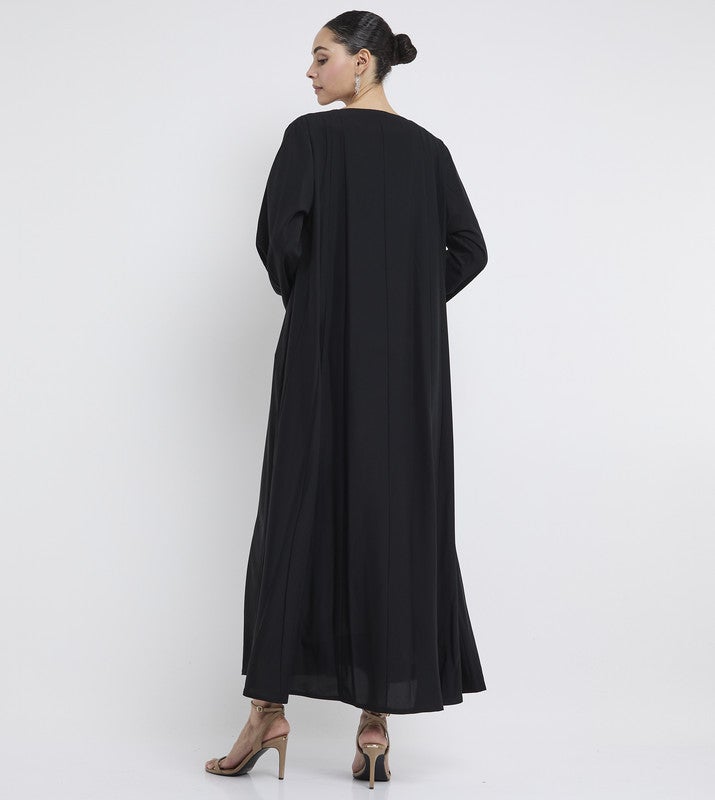 ROZA Stylish Umbrella Abaya with thin reverse pleating stitching. - Image 2