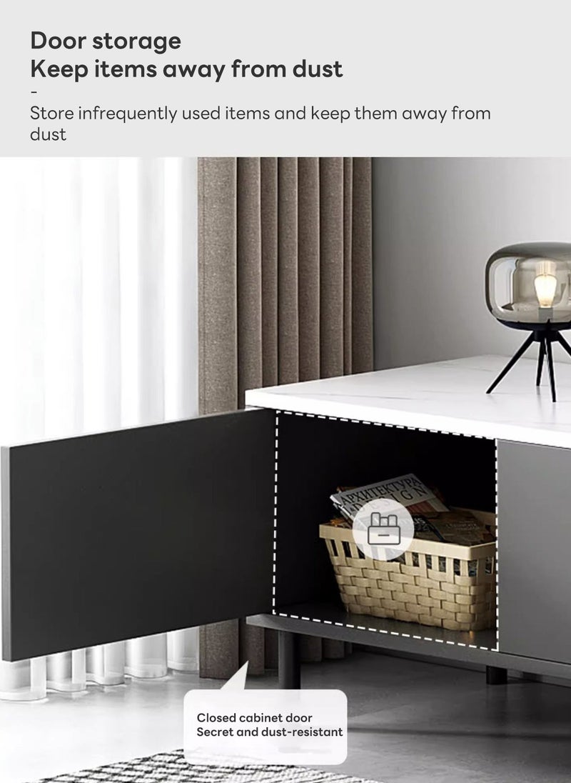 Sharpdo 140*30*46cm  TV Stand Table For TV Up To 55 Inch,  TV Stand with 2 Storage Drawer,  Modern TV Entertainment Center and TV Console Table for Home Living Room - Image 4