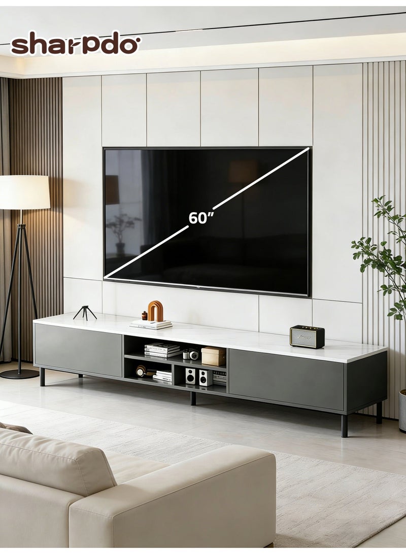 Sharpdo 140*30*46cm  TV Stand Table For TV Up To 55 Inch,  TV Stand with 2 Storage Drawer,  Modern TV Entertainment Center and TV Console Table for Home Living Room - Image 1