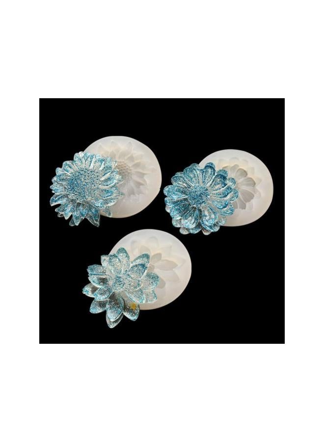 klarako 3pcs Resin Casting Molds Flower Shaped Silicone Casting Molds Epoxy Molds DIY Craft Making Accessories for Jewelry Soap Candle Gifts - Image 2