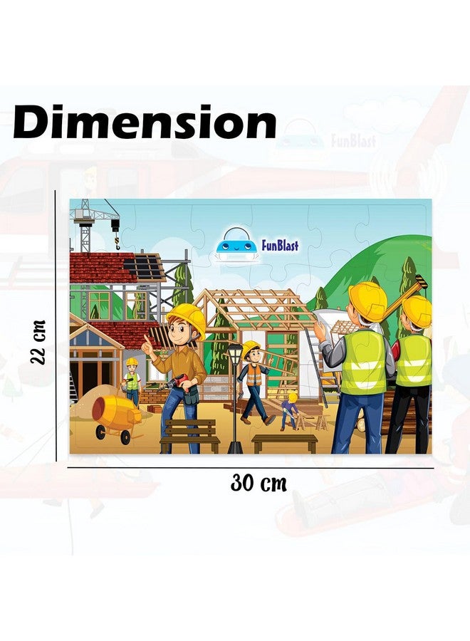 FunBlast Jigsaw Puzzles for Kids, Building Construction Jigsaw Puzzles for Kids, Floor Puzzle for Children, Learning & Educational Jigsaw Puzzle Toys, 24 Pcs Puzzle (Multicolor) (Set-A) - Image 2