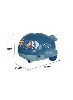 Swift 2 in 1 Airplane Design Kitchen Toy with Pretend Cooking Food Play Dinnerware Set Safe Cute Children Girl Toy Gift Fun Game Toy Kitchen Blue  - Image 4