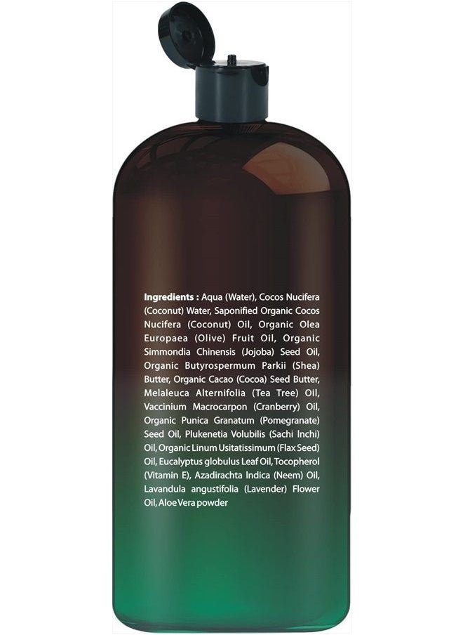 First Botany - ALL Natural Tea Tree Body Wash - Fights Body Odor, Athlete's Foot, Jock Itch, Nail Issues, Dandruff, Acne, Eczema, Shower Gel for Women & Men, Eucalyptus Aloe Skin Cleanser / body soap-16 fl oz - Image 1