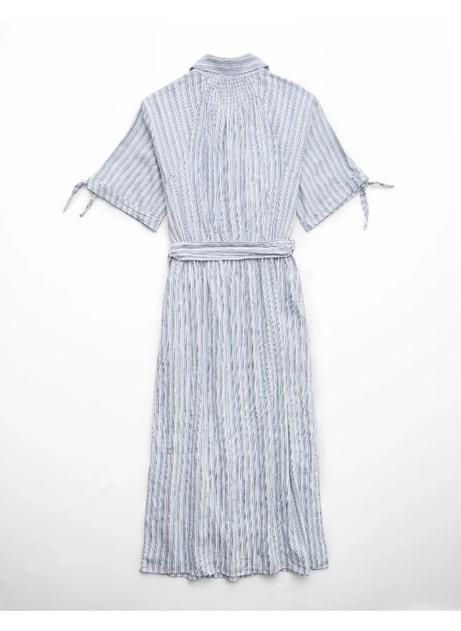 American Eagle AE Linen-Blend Shirt Dress