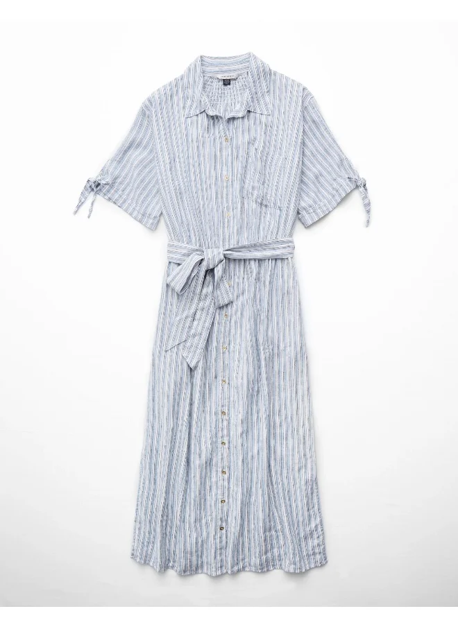 American Eagle AE Linen-Blend Shirt Dress