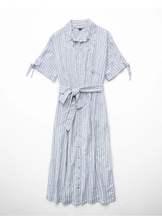 American Eagle Striped Shirred Dress  - Image 1