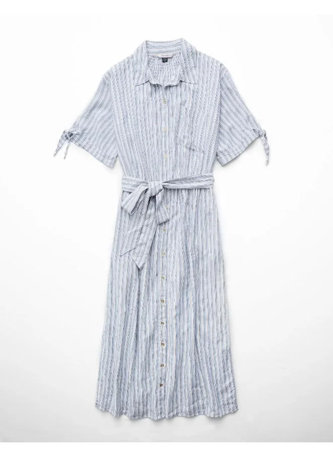 American Eagle AE Linen-Blend Shirt Dress