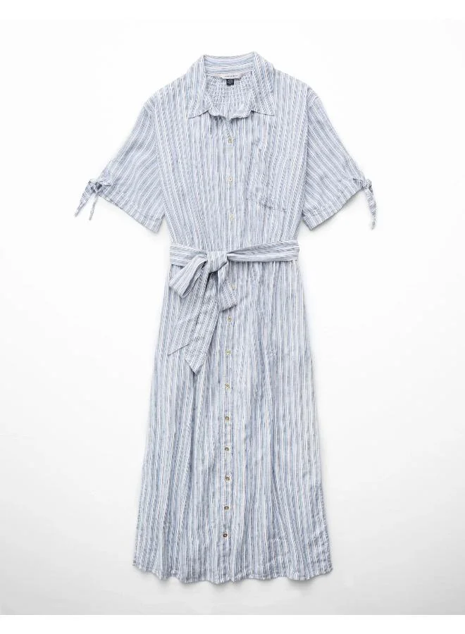American Eagle AE Linen-Blend Shirt Dress