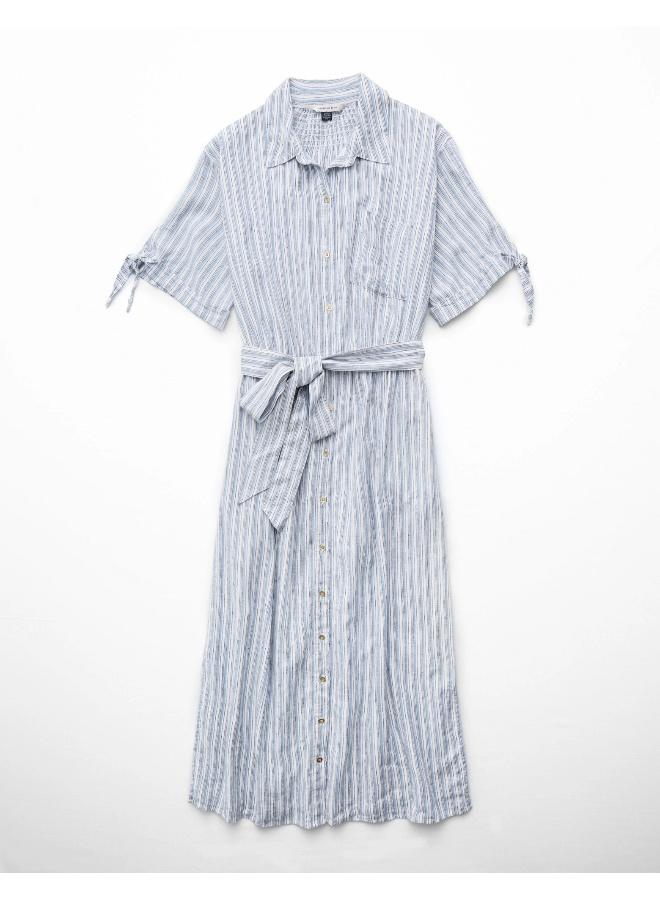 AE Linen-Blend Shirt Dress
