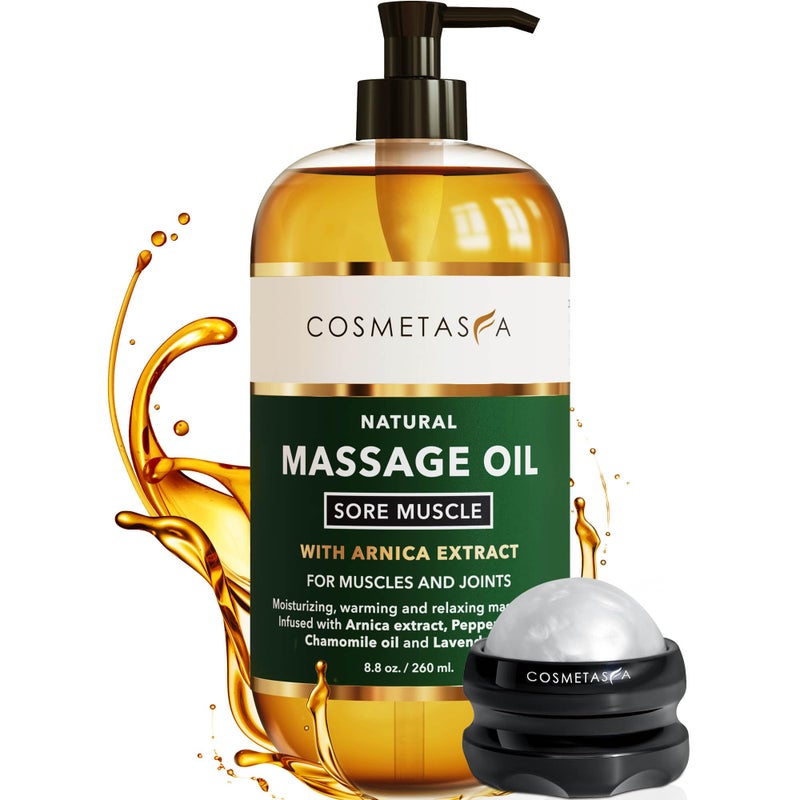 Cosmetasa Massage Oil for Sore Muscles with Roller Ball Soothes Joints Muscles with Arnica Lavender Oil Peppermint Oil Chamomile Extract Unisex