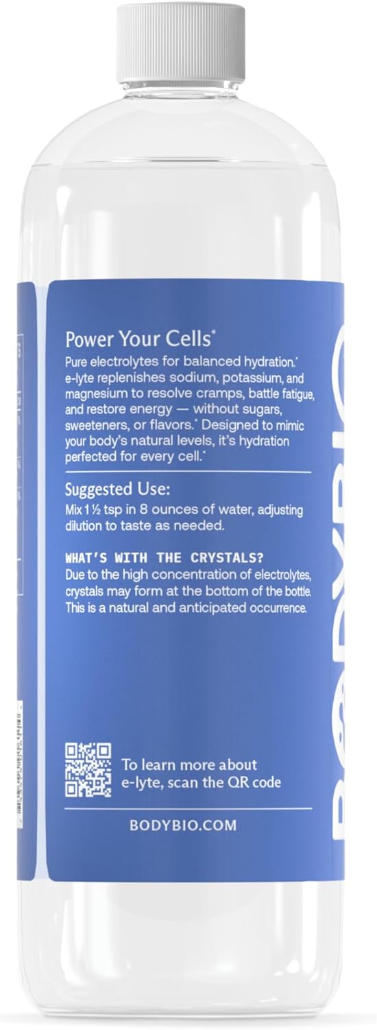 BodyBio eLyte  مركز الكتروليت سائل للترطيب النظيف طاقة تخفيف التشنجات بدون سكر بدون نكهات صناعية بدون مواد حشو صديق للكيتو - Image 3