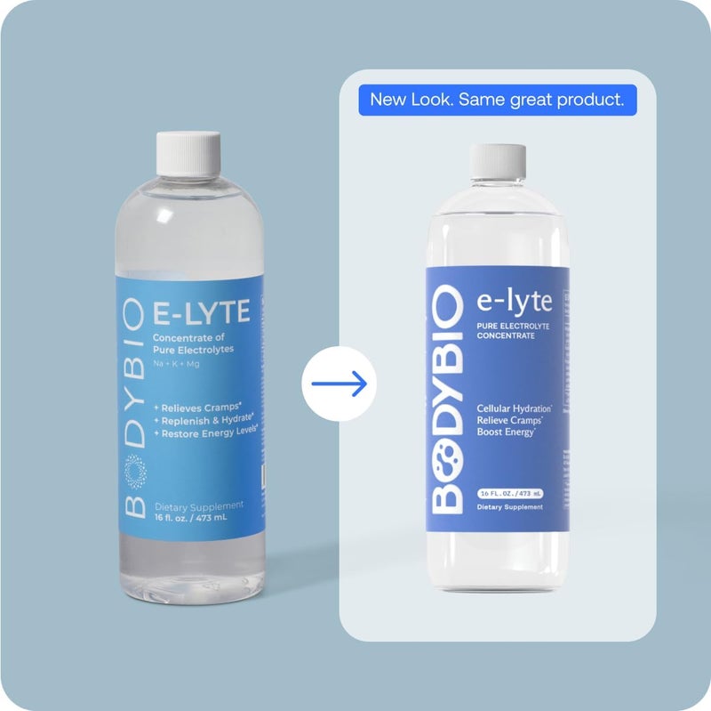 BodyBio eLyte  مركز الكتروليت سائل للترطيب النظيف طاقة تخفيف التشنجات بدون سكر بدون نكهات صناعية بدون مواد حشو صديق للكيتو - Image 5