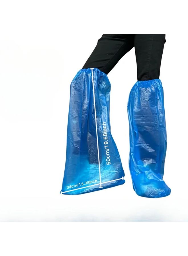 30 Pack White PE Disposable Shoe Covers Waterproof Dustproof Anti Slip Outdoor Protection - Image 2