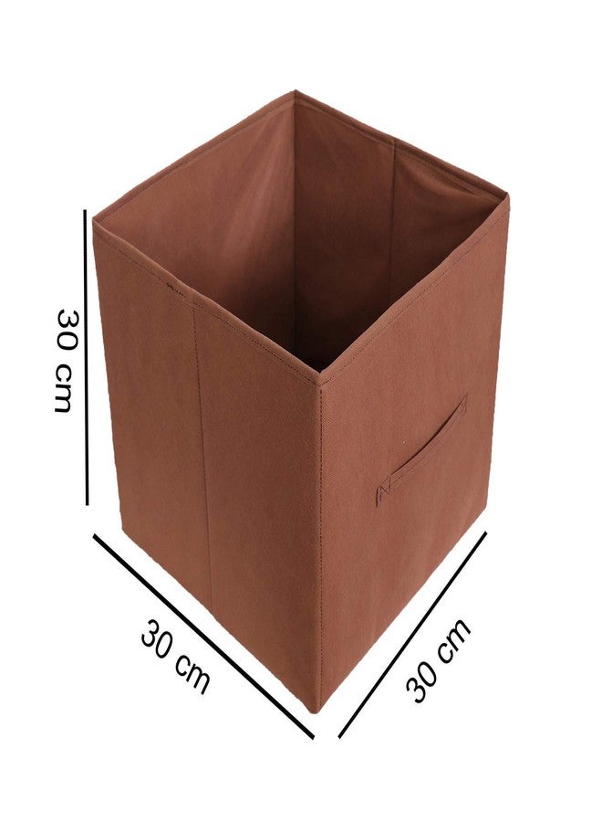 ABBASI 11.8x11.8x11.8 Storage Cubes | Features Dual Handles | Cube Storage Bins | Foldable Closet Organizers and Storage | Non-Woven Fabric Storage Box for Home (pack of 2, Brown) - Image 3