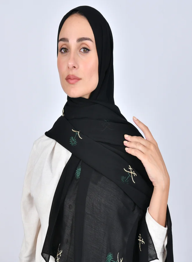 عبايات حوراء طرحه سوداء بشعار السيفين والنخلة