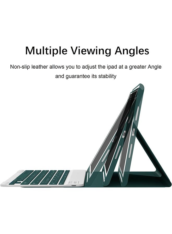 Keyboard Case for iPad 9th/8th/7th Generation 10.2 Inch [Magnetic Detachable Wireless Keyboard][Support 3 System] Flip Stand Case with Pencil Holder for iPad 10.2 2021/2020/2019, Green - Image 3