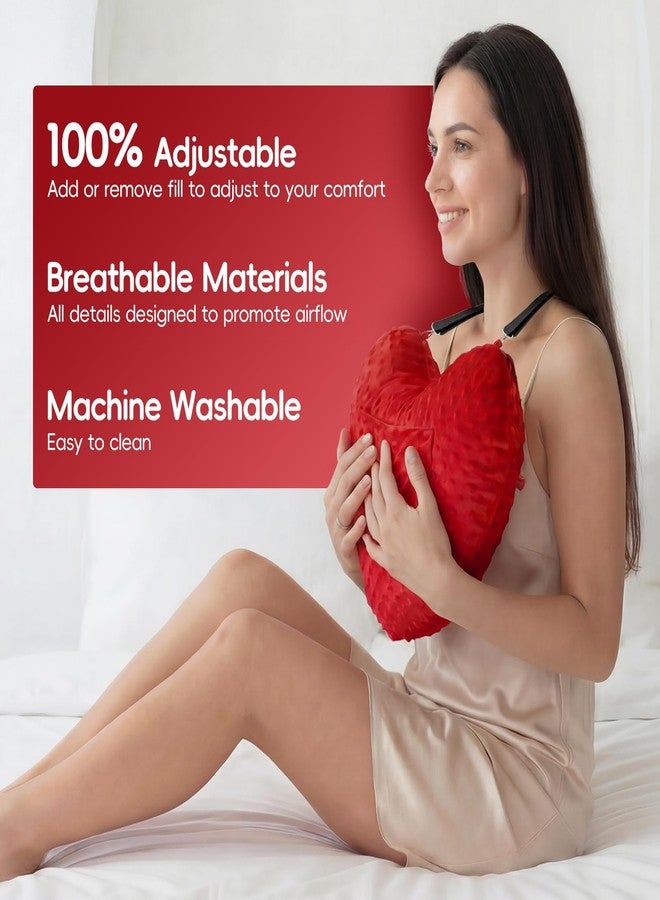 okmaba Heart Surgery Pillow & Hysterectomy Pillow, Chest and Abdominal Support Pillow with Dual Straps, Heart-Shaped Sternum and Incision Protection Pillow for Post Surgery Recovery (Red) - Image 5