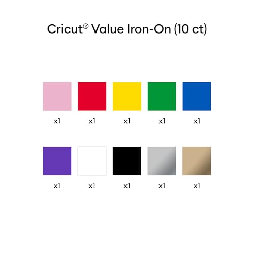 Cricut® Value Iron-On, Rainbow Sampler - 12 in x 3 ft (10 ct)- HTV Heat Transfer Vinyl - Image 3