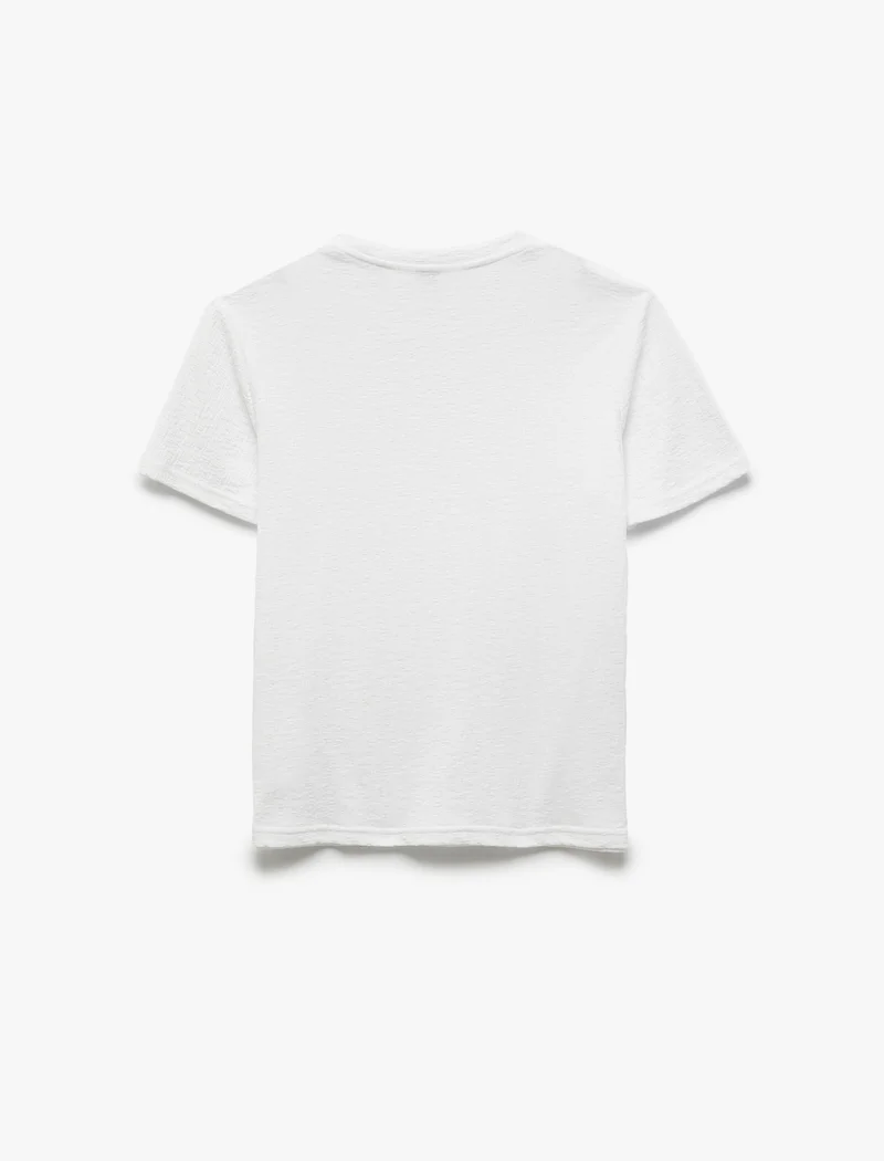 KOTON KOTON | Textured Crew Neck T-Shirt