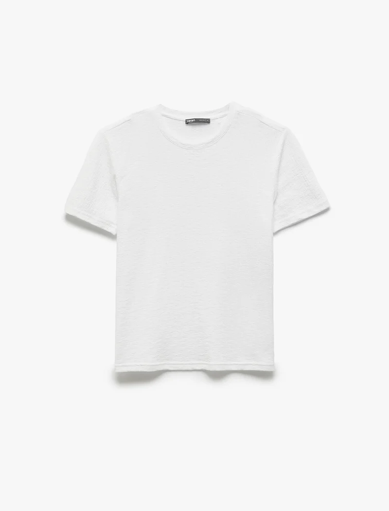 KOTON KOTON | Textured Crew Neck T-Shirt