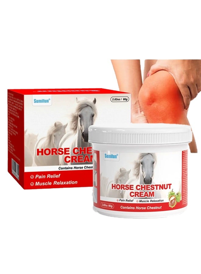 Sumifun Horse Chestnut Cream, Heating Extra Warming Joint Massage Gel Muscle Recovery, Wan Tong Huo Luo Nursing Muscle Massage Cream - 80G - Image 1