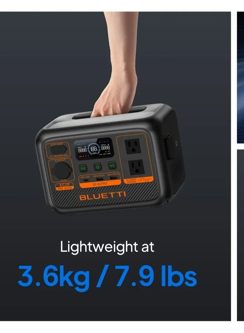 Bluetti محطة الطاقة المحمولة BLUETTI AC2P – 300 واط، 204 واط ساعة بطارية LiFePO₄ احتياطية مع شحن سريع، مولد شمسي للتخييم، في الهواء الطلق، والاستخدام الطارئ - Image 2