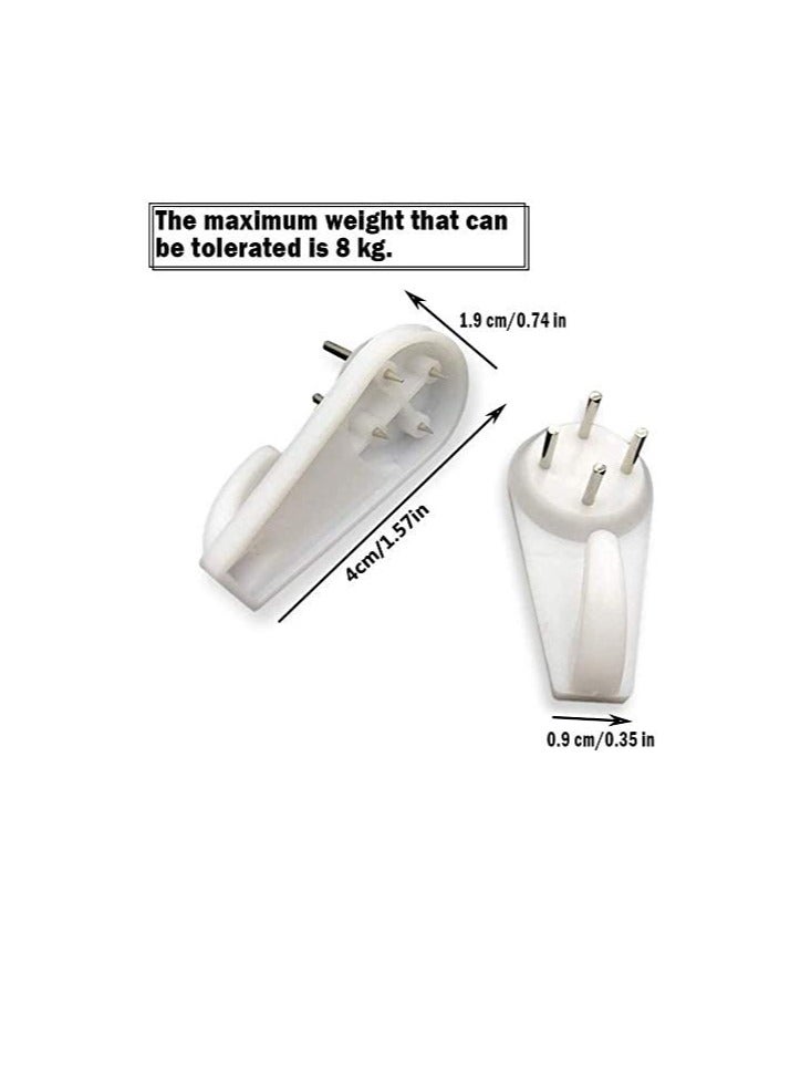 Non Trace Wall Hooks, Hard Wall Hooks,Non Trace White Hard Wall Picture Hooks Hardwall Painting Hangers(50 Pack) - Image 3