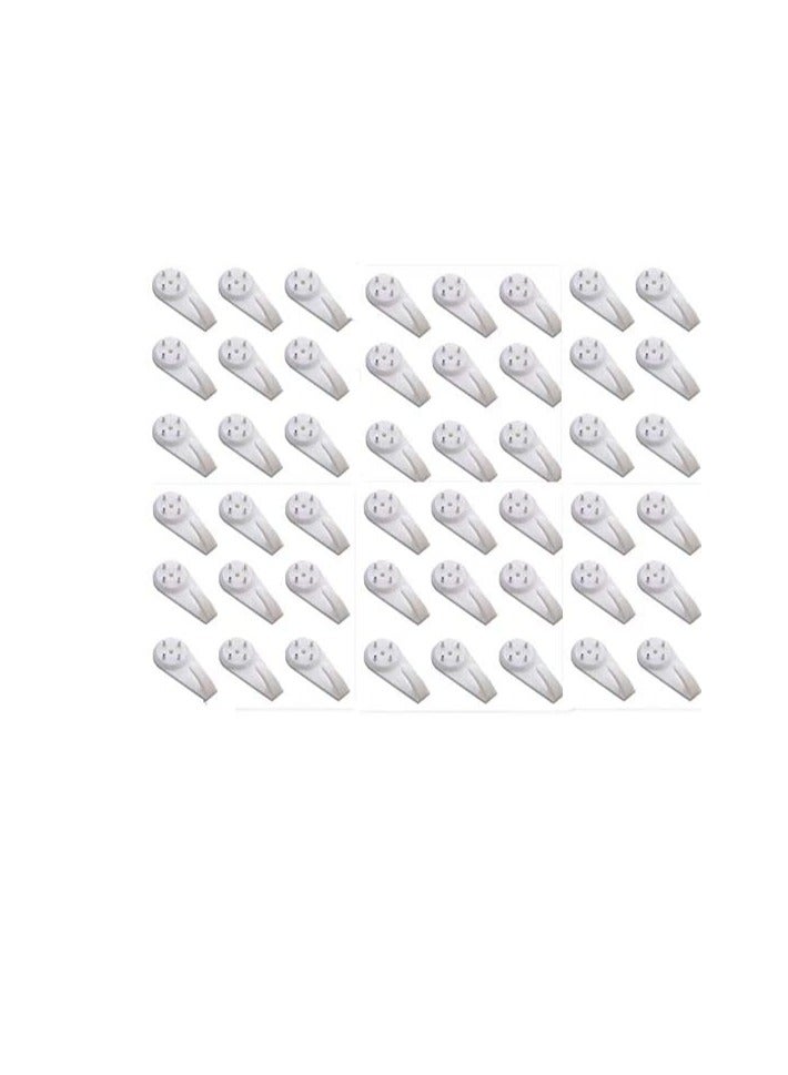 Non Trace Wall Hooks, Hard Wall Hooks,Non Trace White Hard Wall Picture Hooks Hardwall Painting Hangers(50 Pack) - Image 1